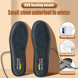 USB Heated Shoe Insoles Feet Warm Sock Pad Mat Electrically Heating Insoles Washable Warm Thermal Winter Insole Unisex 35-46