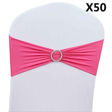 50PCS Wedding Chair Knot Ribbon Decoration Sashes For Banquet Country Cover Straps Back Flower Elastic Bow Events Organza