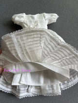 （Special Sale）Dula Doll Clothes Dress White Summer short sleeves double skirt Blythe ob24 Bjd Doll