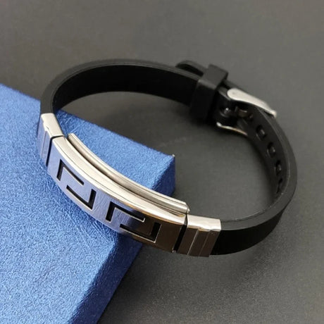 Leather Magnetic Buckle Bangle Braided Bracelet Titanium Steel Men‘s Bracelet Vintage Kpop Bangles Bracelets for Men Women Gift