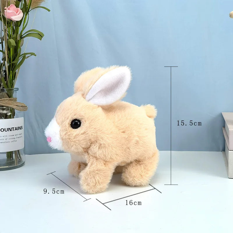 Electronic Plush Rabbit Toy Robot Bunny Walking Jumping Running Animal Shake Ears Cute Electric Pet for Kids Birthday Gifts