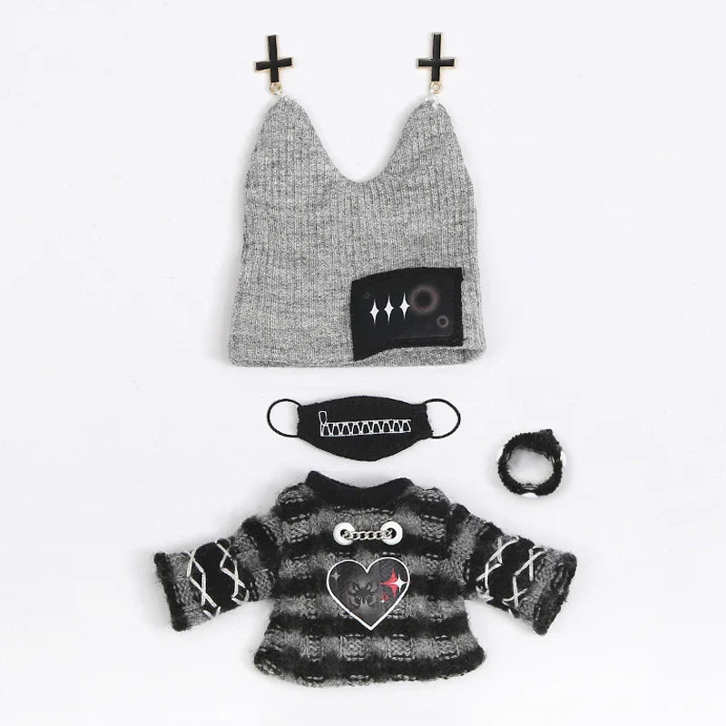 Ob11 Doll Gothic Clothes Uniform Suit Dress Shirt Hat Vest Shorts Set Nendoroids Clothes For Gsc, Obitsu11, Molly, P9, 1/12bjd