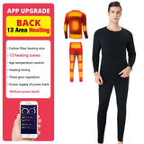 Electric Heated Fleece Lined Thermal Tops Pants Heated Underwear Smart Phone APP Control Temperature Motorcycle Jacket Suit