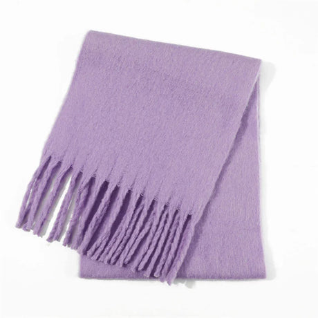 Winter Scarf Women Luxury Autumn Winter Cashmere Scarf Thickened Warm Shawl Classic Tassels Fluffy Scarf Solid Color Soft Shawl