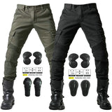 2024 New Motorcycle Black Men Jeans Upgrade Extension Protector Detachable Racing Road Rider Four Seasons Casual Fashion Pants