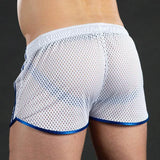 Men Casual Shorts Mesh Sexy Breathable Boxer Shorts Transparent Briefs Bugle Pouch Panties Male See Through Trunk Sexy Pant