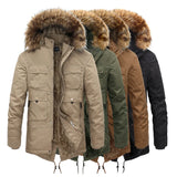 2024 New Winter Men Long Coat Military Fur Hood Warm Tactical Bomber Army Korean Thick Multi Pockets Overcoat Male Warm Parka