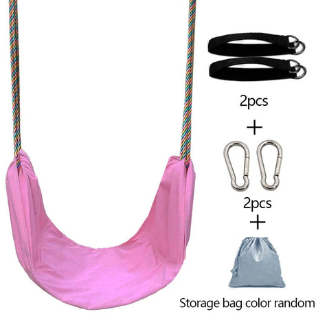 Child Patio Swings Seat For Kids Sensory Toy Multicolor Cotton Rainbow Rope Hanging Swing Indoor Outdoor Hammock Hanging Chair