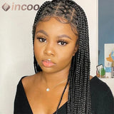 Cornrow Box Braided Wigs 36inch Long jumbo Knotless African Braiding Hair With Baby Hair Synthetic Full Lace Front Wigs Hair Wig