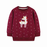 Little maven Baby Girls Sweatshirts Cotton Cartoon Alpaca Hoodies Kids Tops Autumn Casual Clothes Jacket Coat for Child