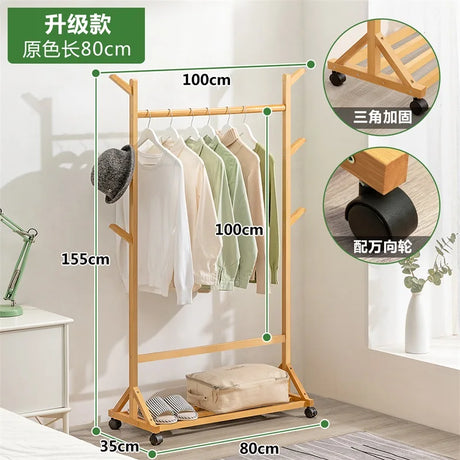 Wooden Boutique Coat Stand Floor Pants Bag Cheap Hotel Clothes Hanger Garden Shoe Shelf Towel Hook Rack Para Ropa Room Furniture