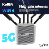 KuWFi 3000Mbps 5G Router with SIM Card Slot Dual Band 5GHz 2.4G CPE WiFi Router Long Range Extender Outside Wifi Access Point