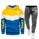 Men's Hoodie Pants Sports Suit OPEL Logo Print Casual Fleece High Quality Unisex Sportswear Jogging Suit Men's 2PCS Set