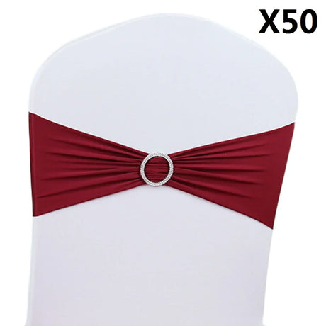 50PCS Wedding Chair Knot Ribbon Decoration Sashes For Banquet Country Cover Straps Back Flower Elastic Bow Events Organza