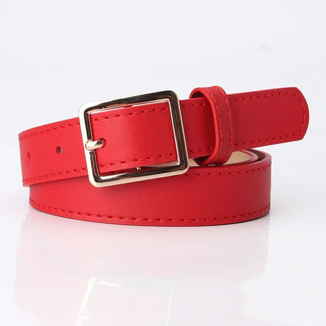 2023 Women Belts New PU Leather Simple Metal Buckle Belt Girls Dress Jean Pants Waistband Belts for Lady Luxury Designer Brand