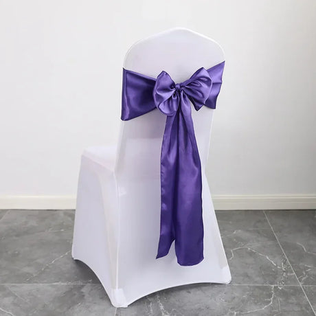 20pcs/set Satin Chair Sashes,17*275cm Silk Chair Ribbon Bows Chair Cover Chair Decoration For Wedding Banquet Party Event Hotel