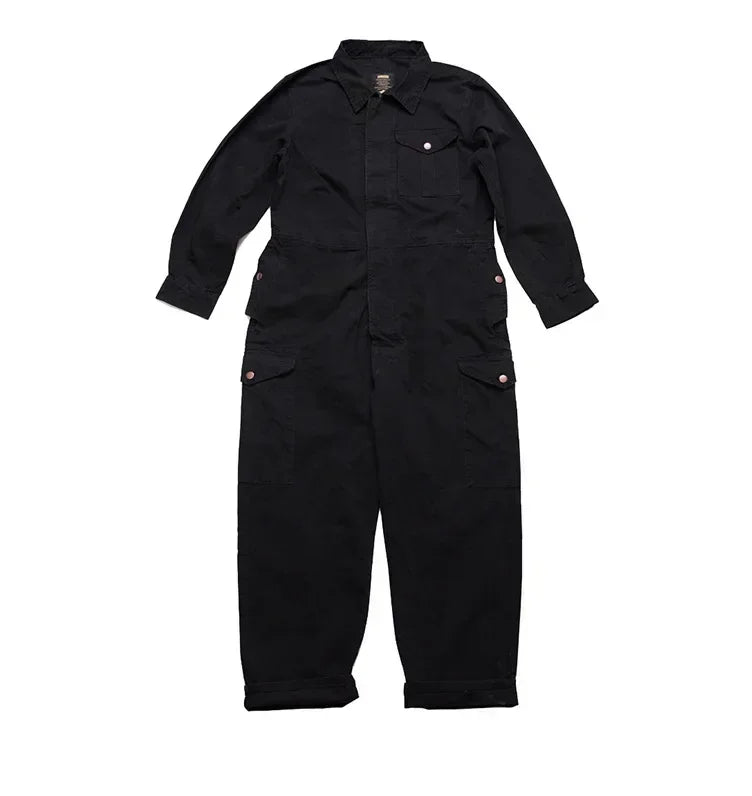 Men Clothing American Style Multi Pocket Overalls Men's May Khaki Fashion Brand Jumpsuit Loose Worker's Work Suit