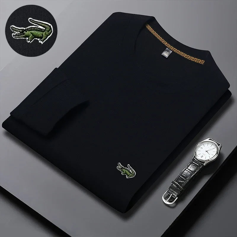 2023 High quality Men's Long Sleeve T-shirt Spring And Autumn Business Casual Sports Embroidered Polo Shirt Lapel Men's Clothing