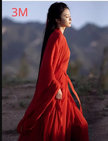 Red Chinese Traditional Hanfu Ladies Ancient Swordsman Cosplay Costume Female Tang Dynasty Stage Dance Dress Hanfu Dresses