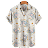 Duck 3d Print Summer Beach Shirt Men Floral Fashion Hawaiian Casual Short Sleeve Single-Breasted Imported Clothing Streetwear