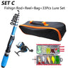 Fishing Rod Full Kits 1.2M Telescopic Sea Spinning Reel Baits Lure Set Travel Fishing Gear Accessories Bag Beginner 6 Options