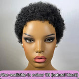 Ombre highlight honey brown Low cut afro wig/Afro wig/Afro pixie wig/short wig 200% density 100% remy human hair