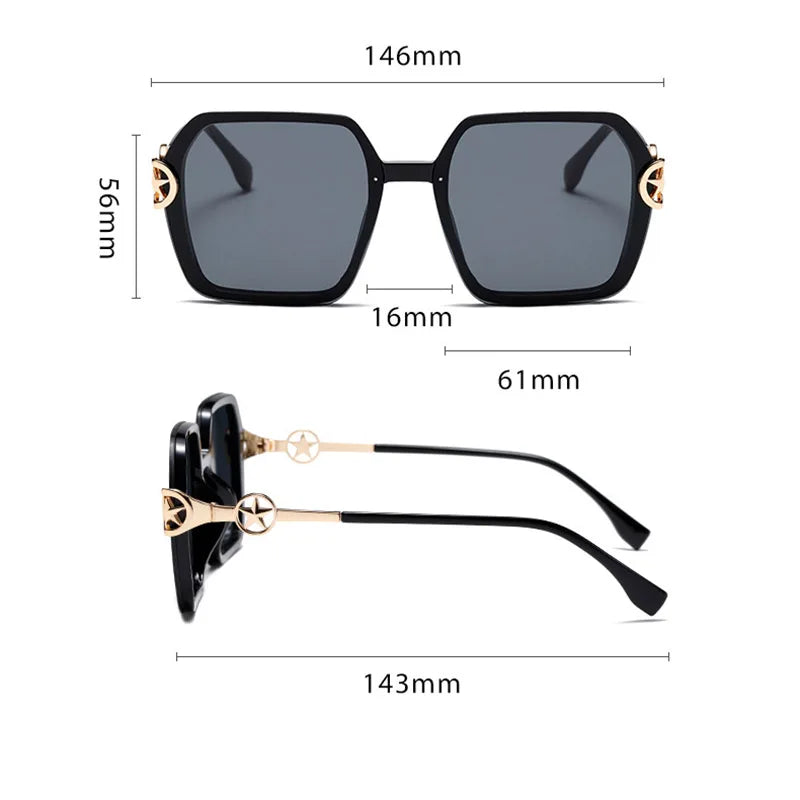 Oulylan New Business Men’s Sunglasses Metal Frame Square Goggles Gradient Eyewear UV Protection Vintage Sunglasses Women