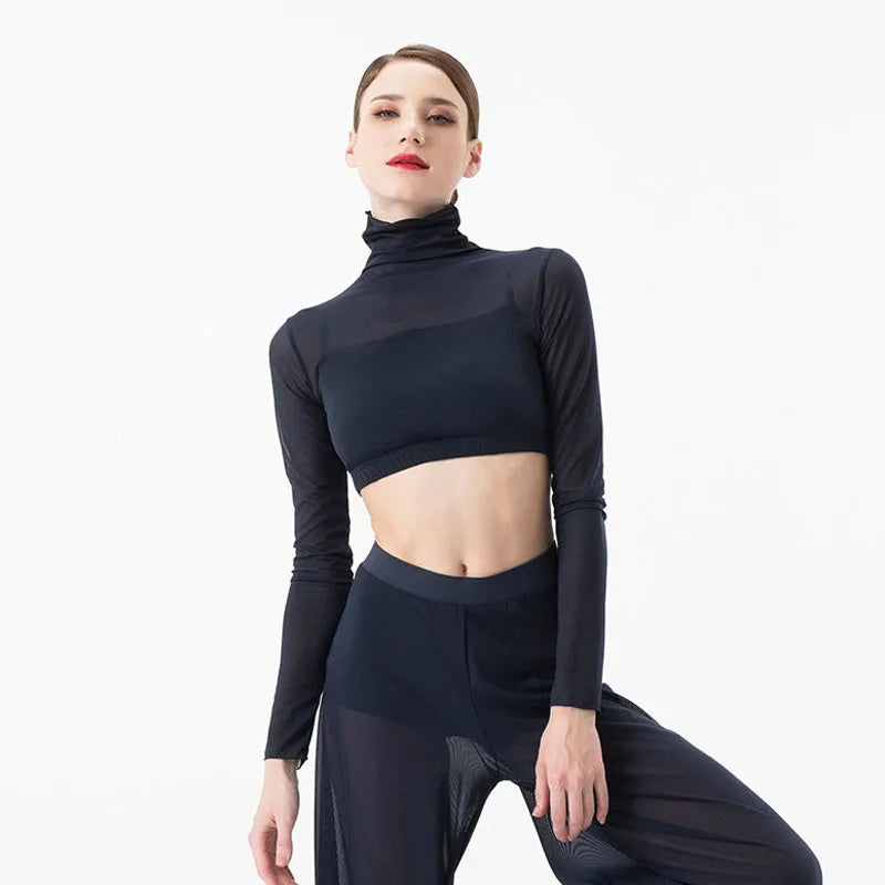 Dance Suit Women Elegant Classical Modern Contemporary Lyrical Dance  Practice Mesh Tops Pants Suit Ballet Performance Wear