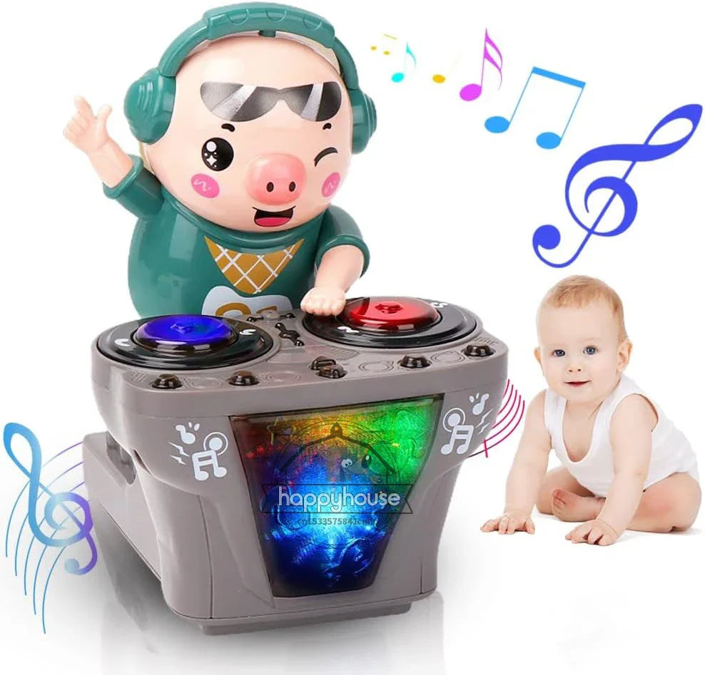 Electronic DJ Light Music Dancing Pig Toy Musical Toys Cute Swing Dancing Piggy Toy with Music LED Lights Musical Toy for Kids