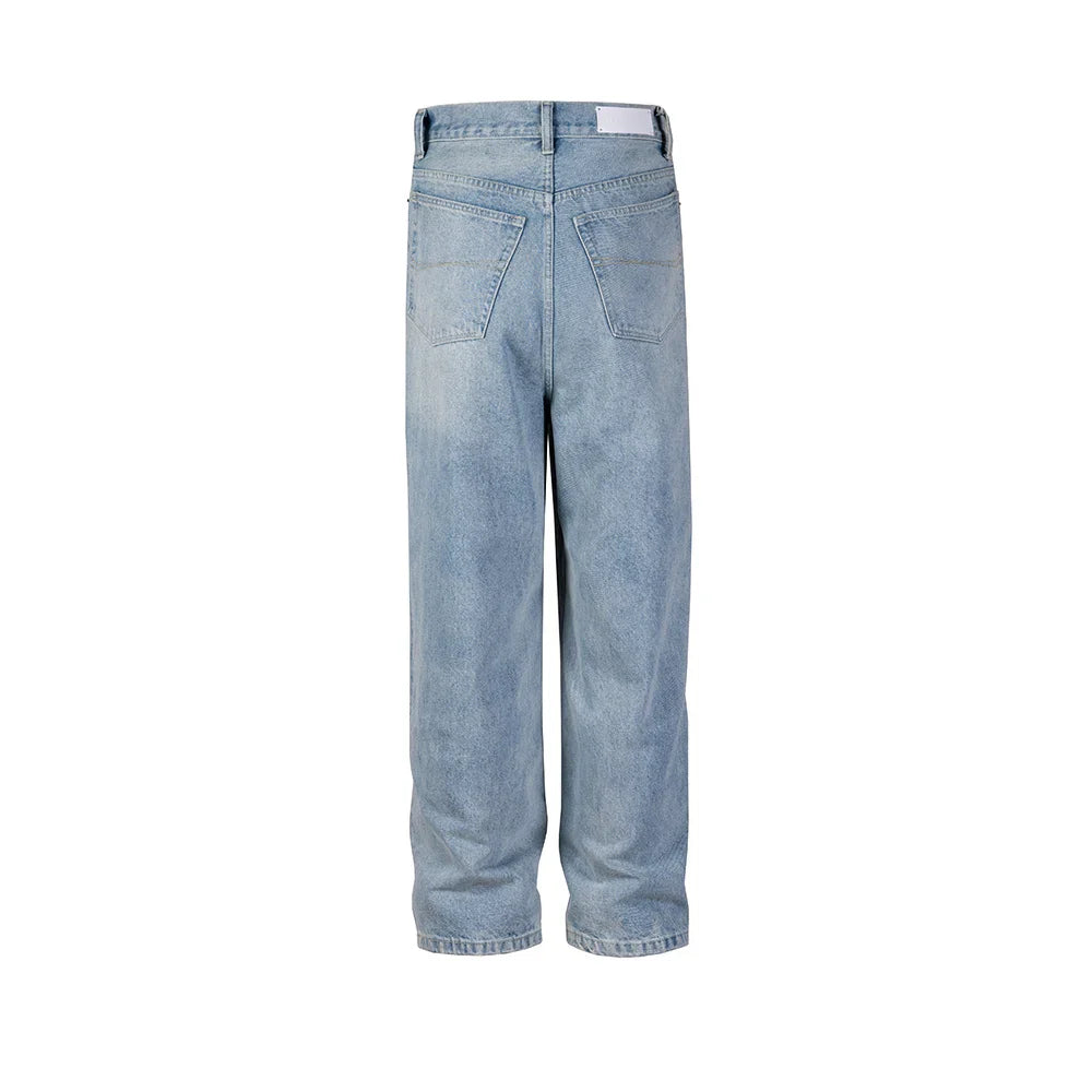 High Street Washed Blue Wide Leg Baggy Jeans for Men and Women Straight Ropa Hombre Y2k Denim Pants Oversized Loose Trousers