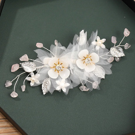 White Flower Hairpins Elegant Women Floral Style Hair Clip Chinese Style Hairclip Bride Wedding Headdress Hanfu Hair Accessories