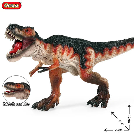 Oenux New 34x8x18cm Jurassic Indominus Rex Action Figures Open Mouth Savage Tyrannosaurus Dinossauro World Animals Model Kid Toy