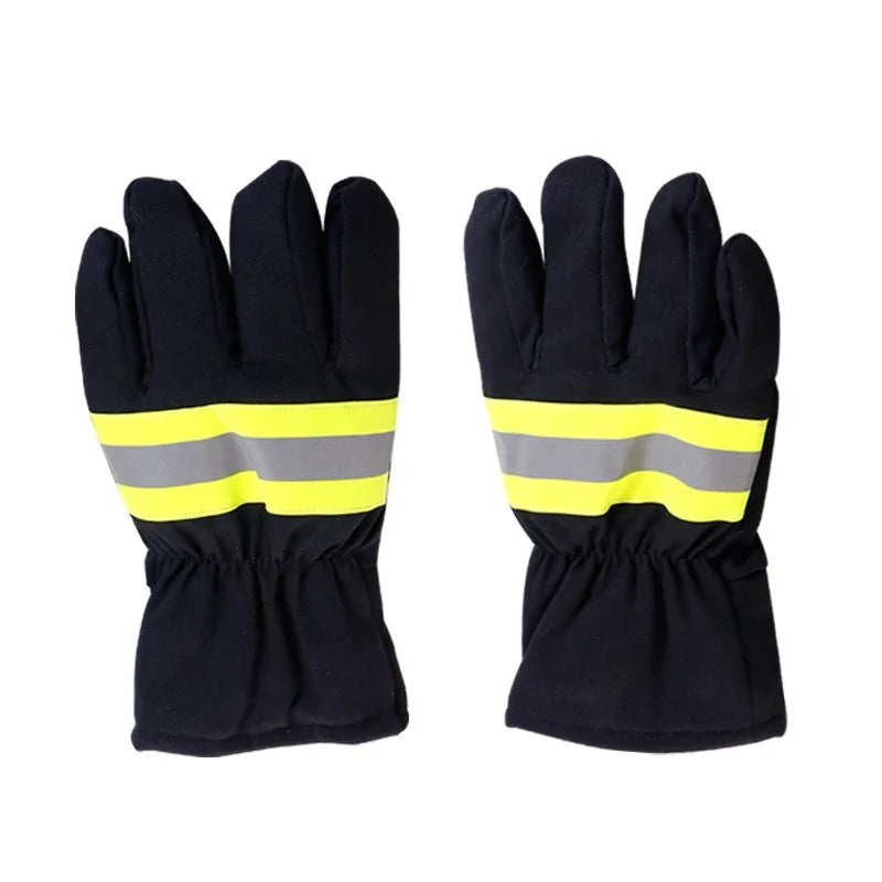 Fireproof Safety Gloves Black Reflective Belt Fire Gloves Protection Supplies For Welding And Cold Weather Firefighting Gloves