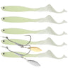 5Pcs lues 2pcs hooks Vigour Perch Fishing Lure  Soft Bait Shad UV-Active Wobble Craft Rubber Fish Swimbait For Perch,Pike,Zander