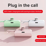 10000mAh Mini Power Bank Portable Mobile Phone Charger External Battery Power Bank Plug Play Type-C For iPhone Samsung Huawei