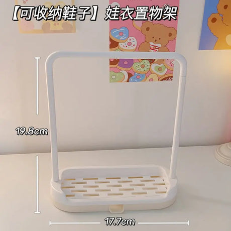 Dollhouse Simulation Plastic Miniture Doll Clothes Rack Garment Organizer Hanger for Doll Clothes Display Rack Accessories Toys