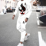 Fashion Men T-shirt Tracksuit Sets Casual 3D Print Outfit Jogging Sportwear Long Sleeve Shirt Trousers Suit Oversize Clothes