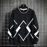 Plus Size 8XL Mens Sweatshirts Spring and Autumn Round Neck Casual Strip Hoodies Men Clothing Fashion Harajuku Streetwear