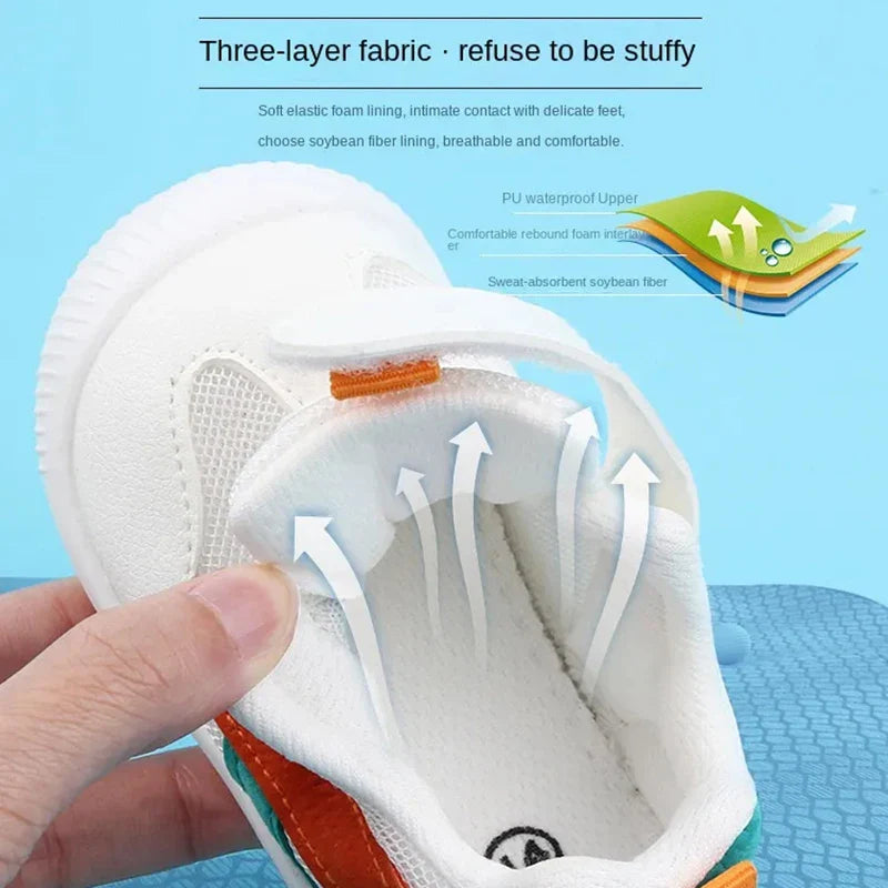 Baby Toddler Shoes Four Seasons 0-3 Year Old Children's Soft Sole Non Slip Shoes Girl Boy Mesh Breathable Walking Single Shoe