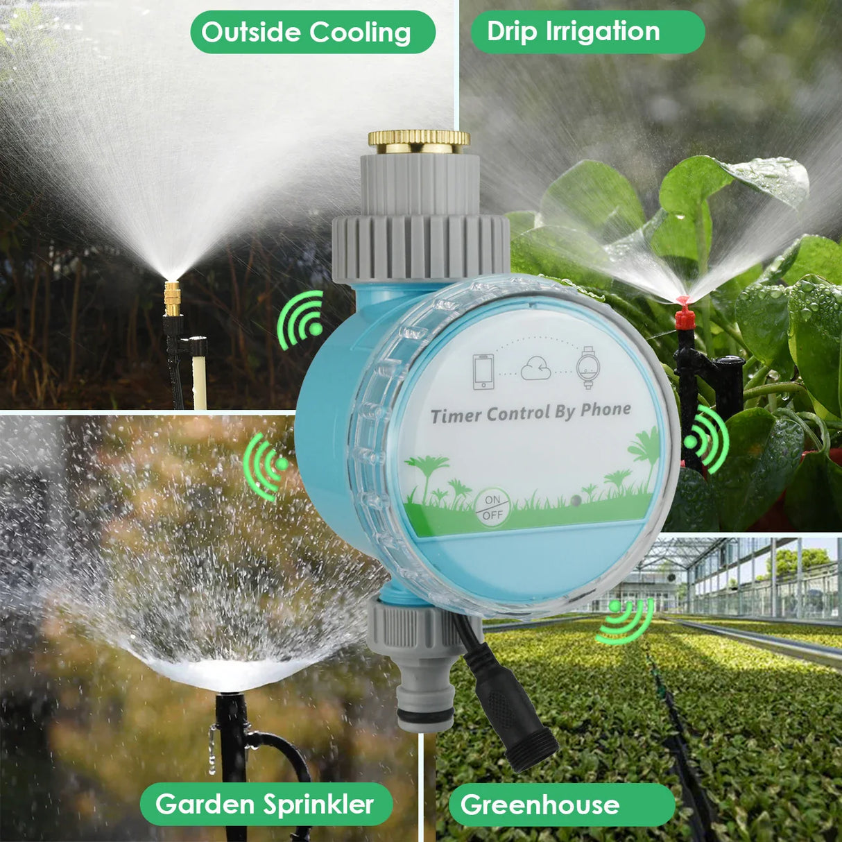 Garden WiFi Wireless Smart Water Timer Remote Controller Phone Home Greenhouse Outdoor Irrigation Automatic Kit Built-in Gateway