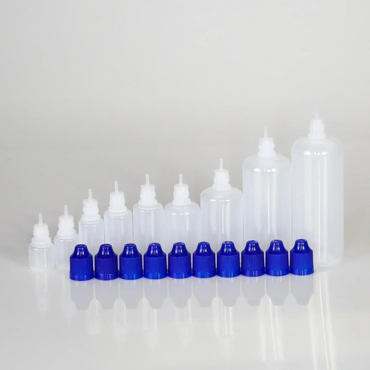 100pcs 5ml-120ml LDPE Empty Plastic Squeezable Bottles Eye Dropper E Liquid Juice Refillable Containers with Caps and Plug Tips