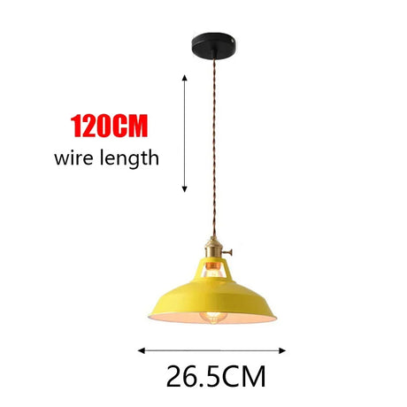 Pendant Light Retro Industrial Colorful Restaurant Kitchen Home Ceiling Lamp Vintage Hanging Light Lampshade Decorative Lamps