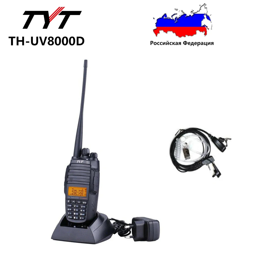 TYT TH-UV8000D Radio With Accessory Optional 10W Dual Band Handheld Radio 136-174&400-520MHz Amateur Walkie Talkie 3600mAh