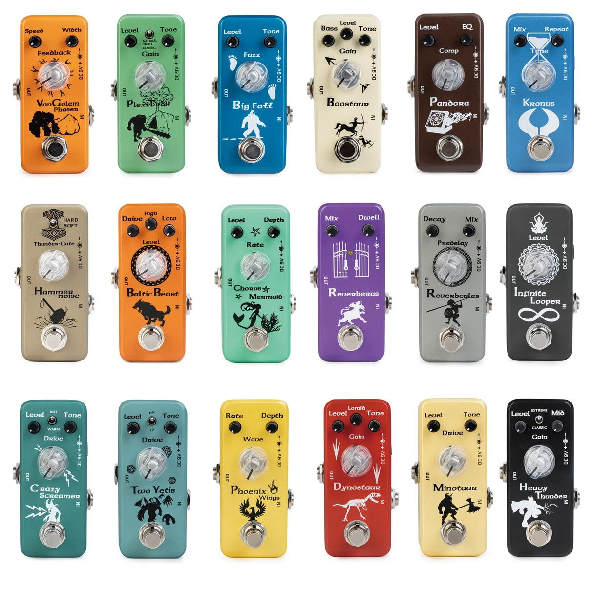 Movall Electric Guitar Effect Pedals Distortion/Overdrive/Delay/Reverb/Tremolo/Compressor/Noise Gate/Chorus/Phaser/Fuzz/Boost