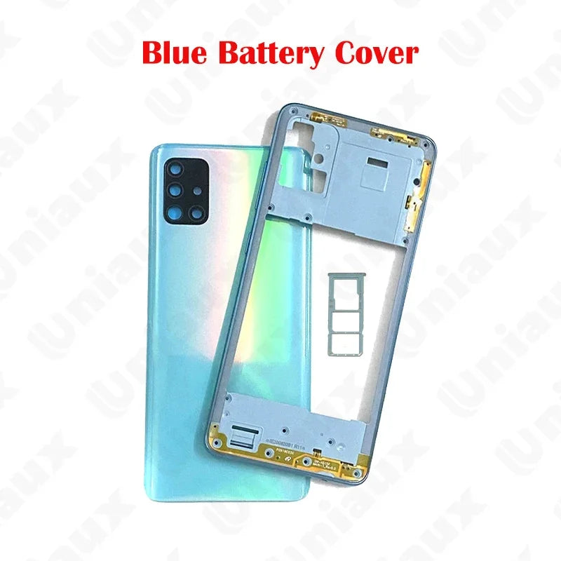 For SA Galaxy A50  A505 A70 A51 A515 A71 A715 Housing Case Middle Frame Cover+Battery Back Cover Rear Cover+Camera Lens