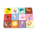 12-Color DIY Rainbow Slime Set Squishy Mixing Antistress Colorful Cute Fruit Candy Toys Box Richly Cartoon Model Slime Kids Toys