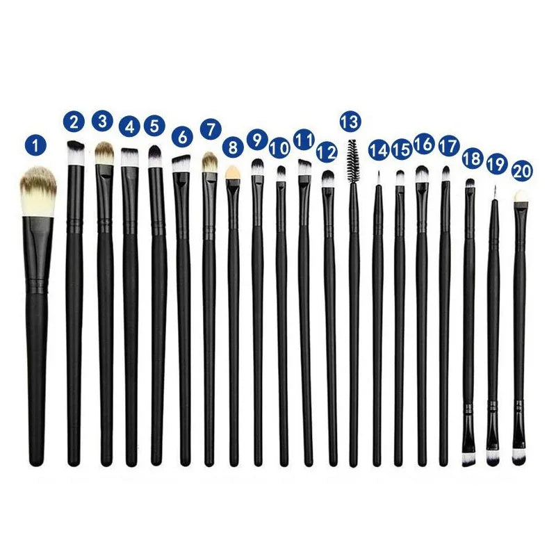 20 PCS Makeup Brush Set Eye Shadow Brush Set Foundation Brush Beauty Tools Super Soft Man-made Fibers Full Set