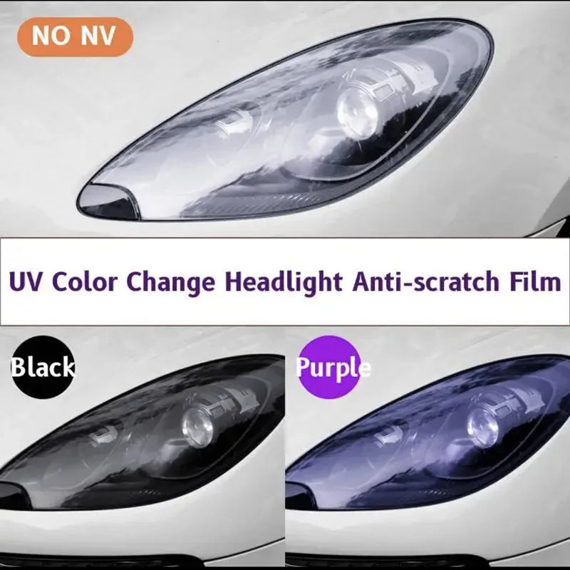 TPU Photochromic Headlight Protection Film PPF Paint Protection Photochromic Film UV Color Change Headlight Anti-scratch Film