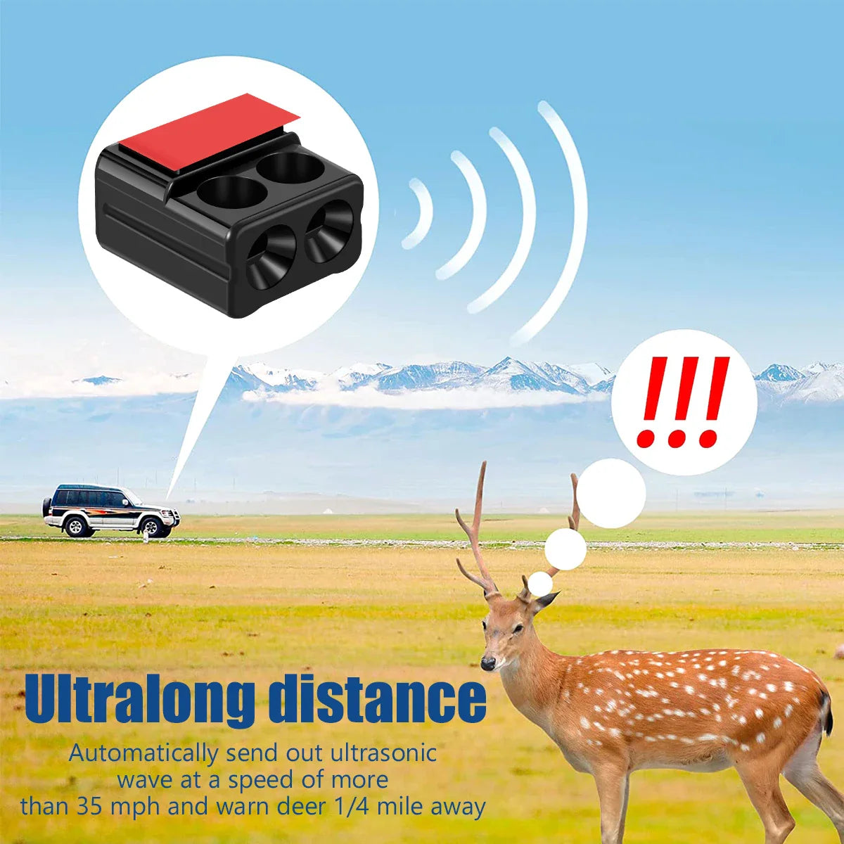 4Pcs Car Ultrasonic Physical Sirens Warning Whistle Device Animal Repelling Outdoor Safety Mini Car Whistle Waterproof Save Deer