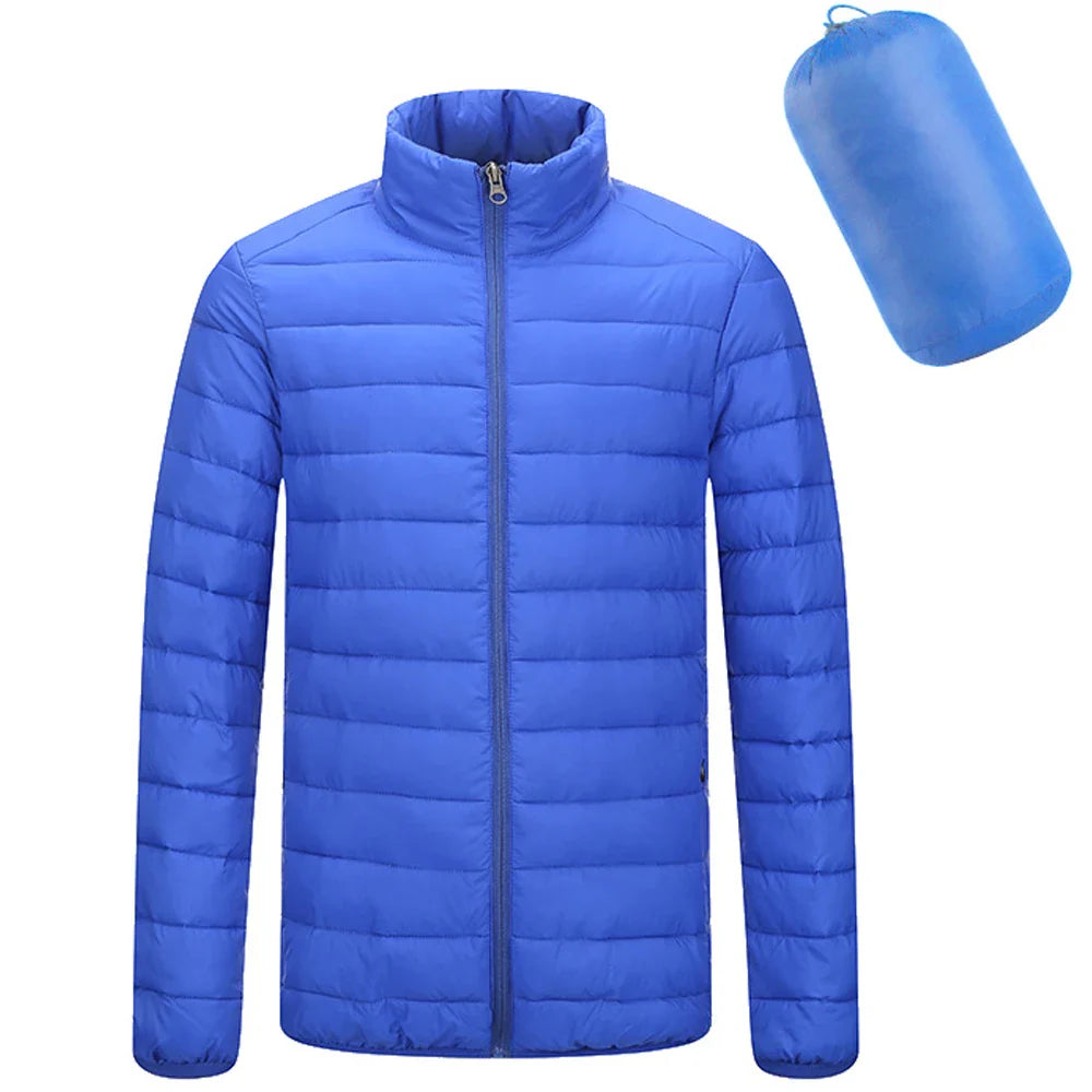 Lightweight Hooded Jacket Men Cotton Padded Winter Thermal Coats Warm Zip Pocket Parkas Fashion Casual Quilted Outwear Tops 2023